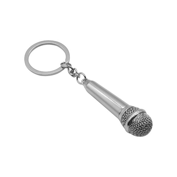 Hearth & Gear Metal Keychain Music Key Chain Key Ring Microphone Keychain Fashion Key Chain Key Rings Heavy Duty Mens Key Holder Purse Key Holder Hook Thick Wrist Lanyard Wallets for Keys Key Fob