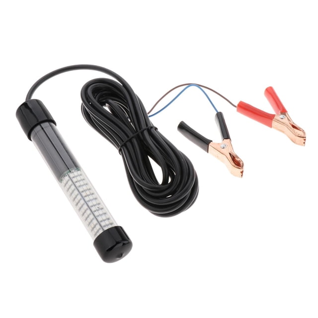 Luz LED sumergible para pesca, cable de 5 m, 20 W, resistente al agua, para pesca nocturna al aire libre. Luz blanca de 108 cuentas