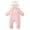 Pink#1, variant on Childrens Winter Hooded Jumpsuit Bear Suit Warm Jacket for Boys Soft Comfortable Long Sleeve Zipper Closure Elastic Waist Outdoor Sports Casual Daily Wear Romper(Pink#1,2 Years)