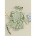 thumbnail image 3 of Bagilaanoe Newborn Baby Girl Rompers Dress Long Sleeve Bodysuit + Headband 3M 6M 9M 12M 18M Infant Fall A-line Dress, 3 of 9