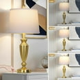 thumbnail image 3 of 27'' Gold Table Lamps for Living Room, 3 Way Touch Control Bedside Lamps Set of 2 with USB A+C Ports, Modern Metal Nightstand Lamps for Bedroom Living Room Office End Table, 3 of 8