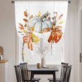 thumbnail image 4 of Thanksgiving Fall Tie Up Curtain 45 Inches Long, White Orange Pumpkins Plant Leaves Balloon Style Kitchen Window Curtain Over Sink, Small Window Rod Pocket Curtain 42"x45", 4 of 9