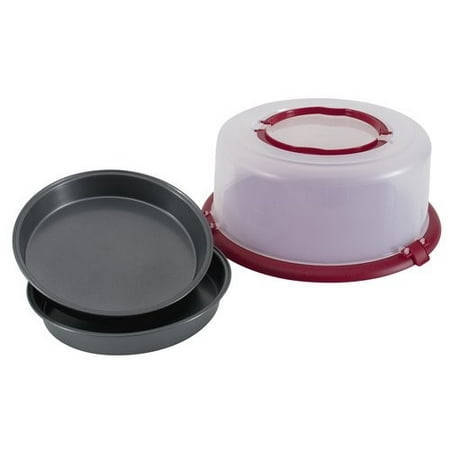 Mainstays Cake Pans with Cake Carrier, 2 Count