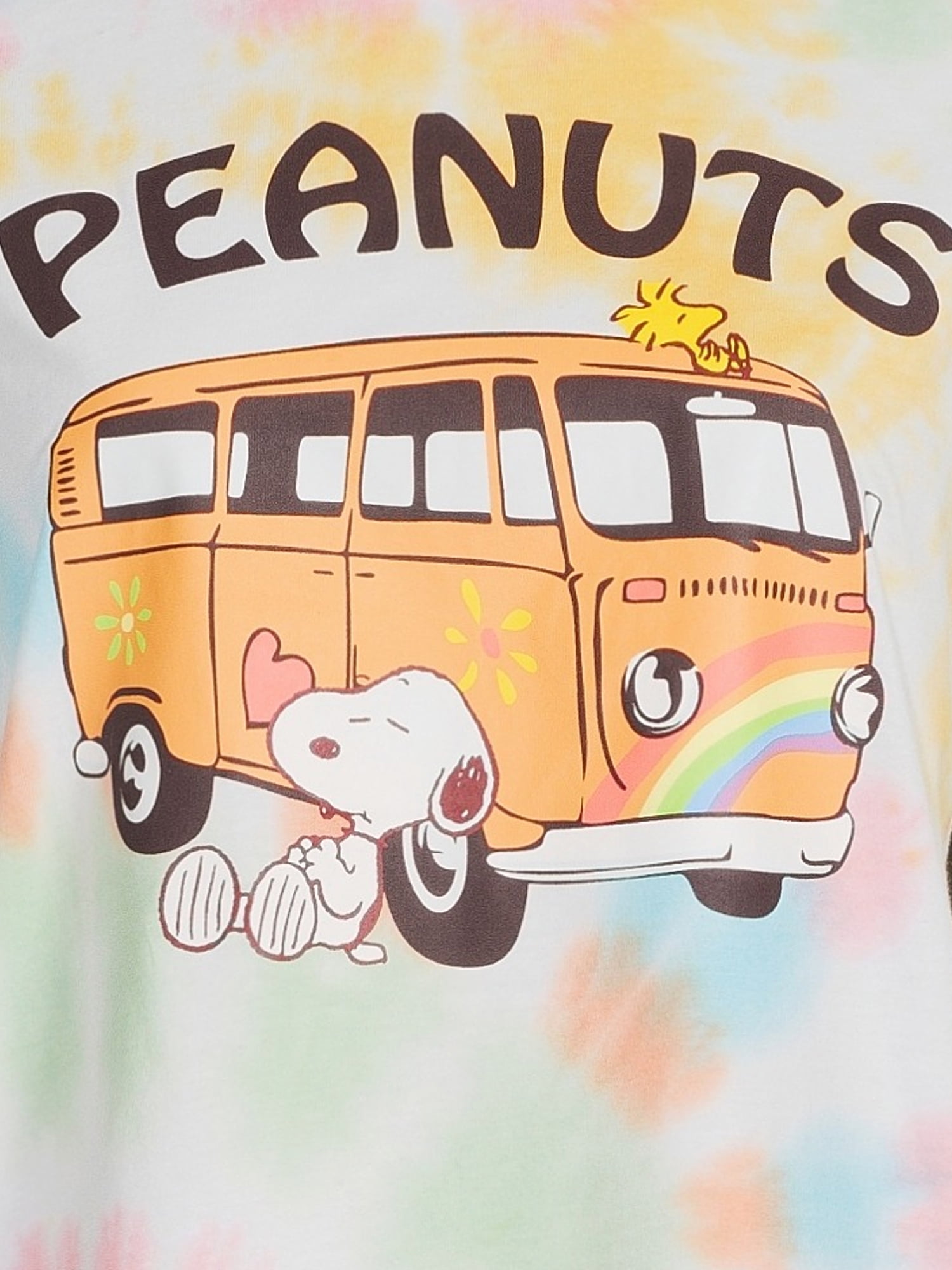 Peanuts Snoopy Juniors’ Van Pose Tie Dye Graphic Print T-Shirt