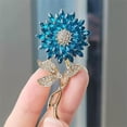 thumbnail image 4 of Elegant Sunflower Rhinestone Flower Brooch for Women Gold-Toned Crystal Leaf Daisy Blossom Brooches Lapel Pins Dainty Dress Accessories Wedding Valentine Jewelry, 4 of 12