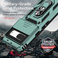 thumbnail image 5 of Allytech Compatible with Google Pixel 7 Case with Ring Holder Kickstand, Support Magnetic Car Mount Sliding Lens Protective Cover for Google Pixel 7 2022(6.3 inch), Darkgreen, 5 of 9