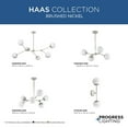 thumbnail image 4 of Progress Lighting Haas 2-Light Wall Bracket, Brushed Nickel, Opal Glass Globes, Design Series, 4 of 12