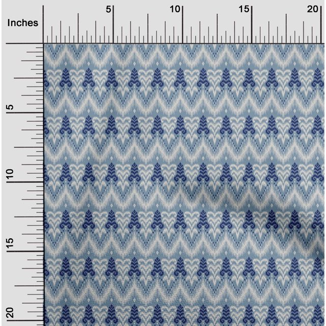 oneOone Cotton Cambric Fabric Chevron & Swirl Ikat Fabric Prints By Yard 56 Inch Wide