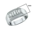 thumbnail image 3 of SZUL 1/4 Carat TW Men's Three Stone Round Diamond Ring in 10K White Gold (J-K-L Color, I2-I3 Clarity), 3 of 5