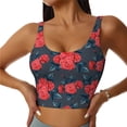 thumbnail image 2 of Uemuo Rose Flowers Pattern Women's Sports Bra - High Impact Support, Breathable, and Comfortable Athletic Bra for Running, Yoga, and Workouts, 2 of 9
