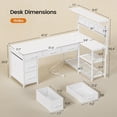 thumbnail image 4 of 47" L Shaped Desk with 5 Drawers & Hutch, Reversible Gaming Desk with LED Lights & Outlets, Computer Desk with Open Shelves & Storage Bag for CPU, Books etc for Home Office, Space Saving, White, 4 of 7