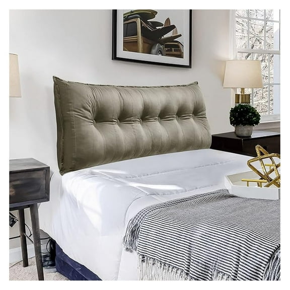 Rectangular Headboard Body Reading Pillow Bedside Oversized Throw Cushion Extra Large Backrest Lumbar Pillows Positioning Back Support Bolster for Bed Sofa Couch Light Tan Queen