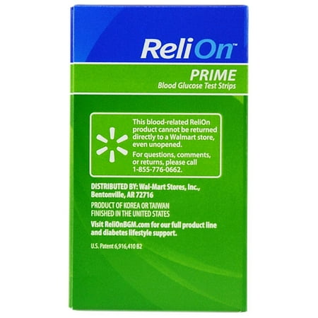 ReliOn Prime Blood Glucose Test Strips, 25 Ct - Best Diabetic Supplies