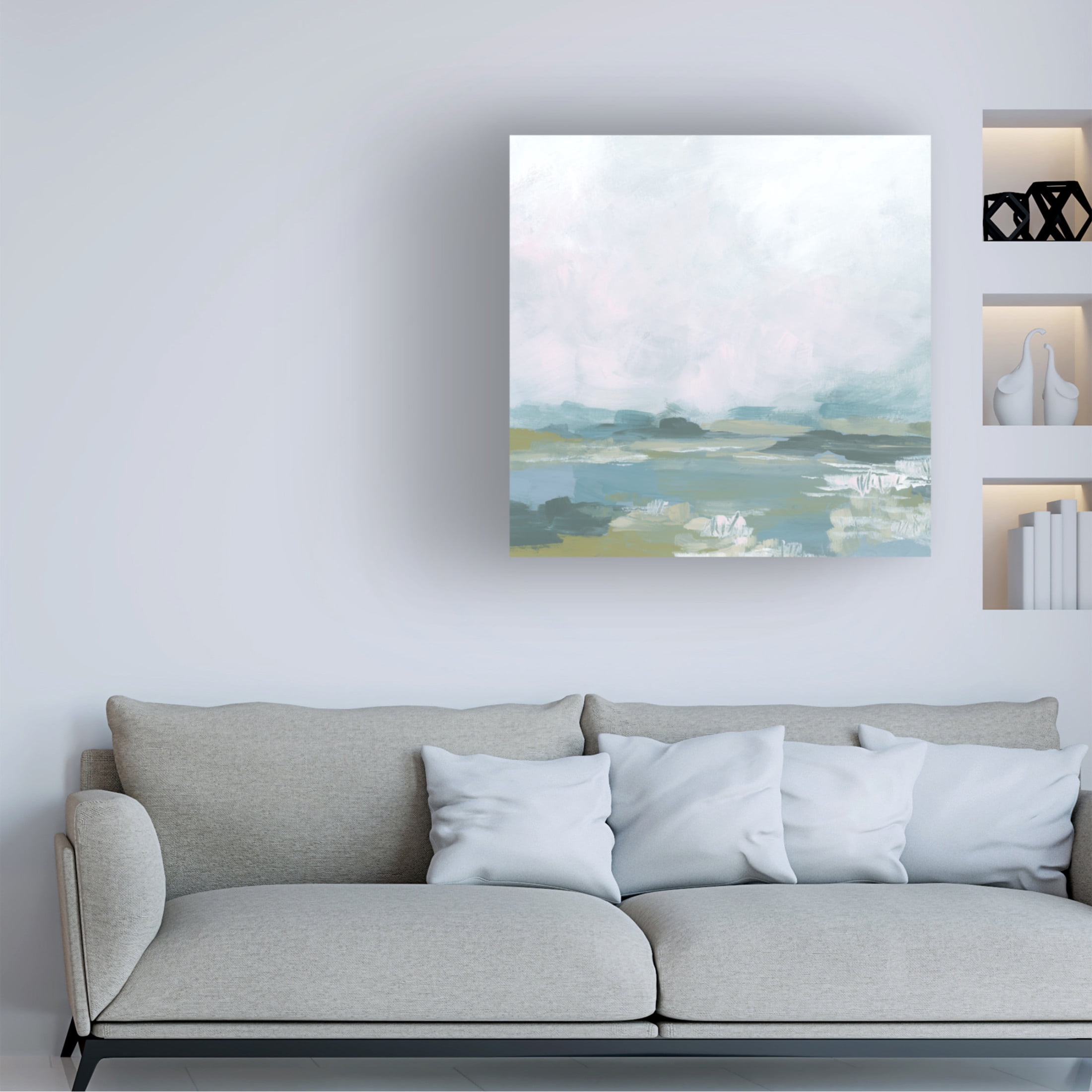 Trademark Fine Art June Erica Vess Blue Fields II Canvas Wall Art