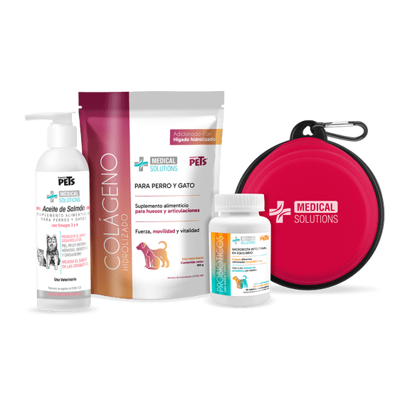 Kit De Suplementos Para Perros Y Gatos Medical Solutions Colágeno Probióticos Omega 3 Kit Completo De Suplementos Para Mascotas Perro Y Gato