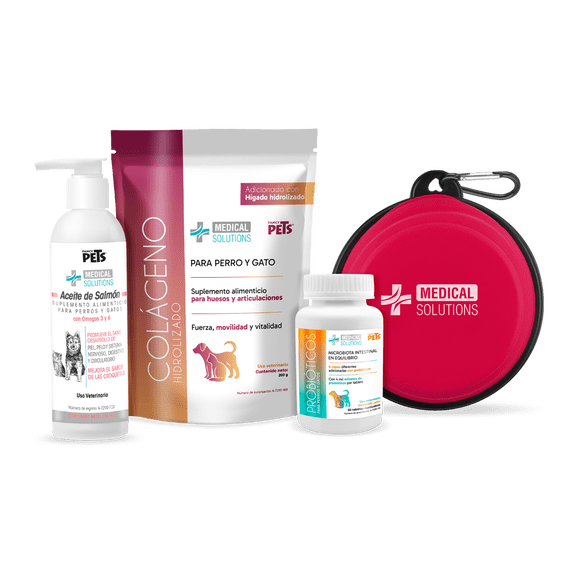 Kit De Suplementos Para Perros Y Gatos Medical Solutions Colágeno Probióticos Omega 3 Kit Completo De Suplementos Para Mascotas Perro Y Gato