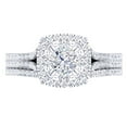 thumbnail image 2 of Dazzlingrock Collection 1.00 Carat (ctw) 14K White Diamond Cushion Shaped Engagement Ring Set 1 CT, White Gold, Size 5.5, 2 of 3