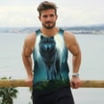 thumbnail image 6 of Salouo Wolf for Men's Tank Tops,Sleeveless Muscle Shirts for Men Quick Dry Workout Tank Top Gym Muscle Tee Fitness Bodybuilding Sleeveless T Shirt-X-Large, 6 of 7
