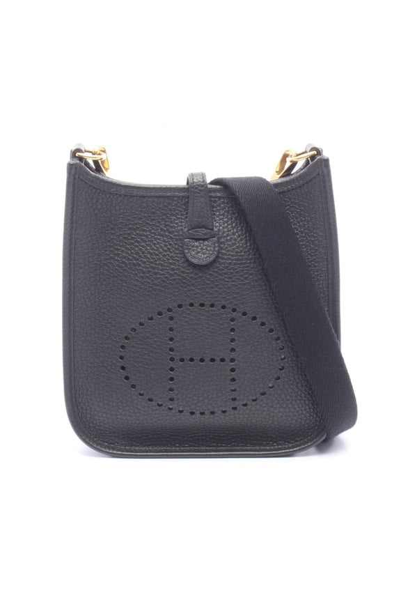 Pre-Owned Hermes Evelyne TPM Shoulder Bag/Handbag, Taurillon Clemence Leather, Women's, Black