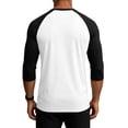 thumbnail image 4 of Dresfit Raglan Shirts for Men 3/4 Sleeve Crew Neck Baseball Tee Summer Colorblock Athletic T Shirts Lightweight Breathable Lightweight Vintage Tops Black, 4 of 6