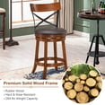 thumbnail image 6 of Costway Set of 4 Bar Stools Swivel 25'' Dining Bar Chairs with Rubber Wood Legs, 6 of 11