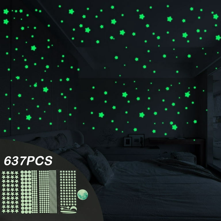 Luminous Moon Stars Wall Stickers Glow In The Dark 3d Bubble Dot