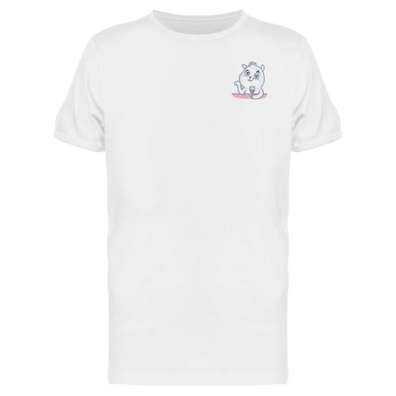 Polar Bear Drinking Wine T-Shirt Men -Image by Shutterstock, Male Medium