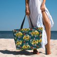 thumbnail image 3 of Wukai Sunflowers Print Zipper Bag,large Beach Tote Bag,Waterproof Sandproof Bag,Grocery and Picnic Tote Travel Bag, 3 of 5