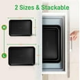 thumbnail image 2 of Non-Stick Cookie Sheet Baking Pans - 2-Pc. Professional Quality Kitchen Cooking Non-Stick Bake Trays w/ Black Diamond Coating Inside & Outside, Dishwasher Safe - NutriChef NC2TRBL, 2 of 8