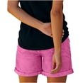 thumbnail image 7 of Womens Jean Shorts Stretchy High Waisted Ripped Denim Shorts with Pockets Trendy Distressed Cut Off Shorts by Yigetop Hot Pink XL, 7 of 7