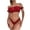 Wine, variant on Levmjia Womens Ruffled Lace Lingerie Set Off Shoulder Bandeau Bra Bikini Brief Soft Stretch Breathable Lace Casual Romantic Date Night Solid Color