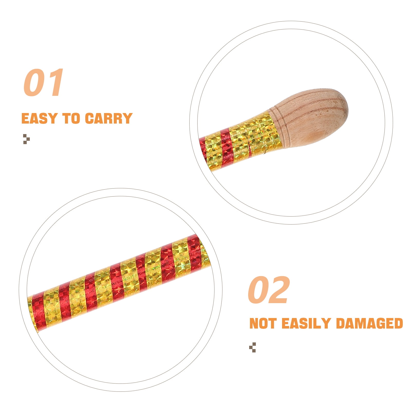 WEUVEB Wooden Drumsticks for Students and Adults, 2pcs Multi-Purpose Casual for Practice and Play