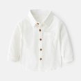 thumbnail image 2 of Boys Shirts Kids Short Sleeve Casual Solid Gentleman Button Down Shirts Girls Tops White 2 Years-3 Years, 2 of 4