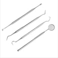 thumbnail image 1 of Juego de cuidado dental de 4, escalador de acero inoxidable, instrumento de dentista, sonda de placa de limpieza, juego dental, sonda dental, escalador, espejo bucal Adepaton LN-0071, 1 of 6