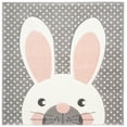 thumbnail image 2 of SAFAVIEH Carousel Kids Laidley Happy Bunny Animal Print Area Rug, Pink/Gray, 6'7" x 6'7" Square, 2 of 10