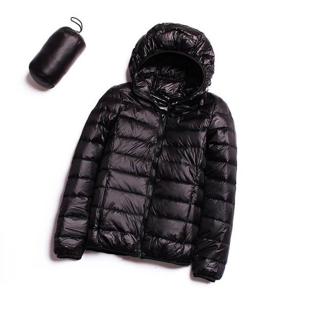 Chaqueta de plumón ligera para mujer, versión con capucha, chaqueta de plumón de pato blanca corta para mujer, chaqueta de plumón ligera para mujer