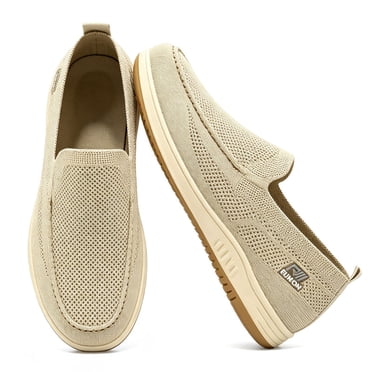 BERANMEY Mens Mesh Casual Sneakers Shoes Lightweight Slip on Walking Shoes Loafers for Men with Arch Support Comfort Wide Width Loafers