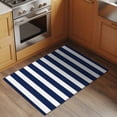 thumbnail image 3 of Navy Blue Striped Large Area Rugs for Bedroom Living Room, Soft Non Slip Carpet Bedside Rug, Modern Farmhouse Blue White Stripes Rectangular Floor Cover Kitchen Accent Rug 2'x3' for Office, 3 of 9