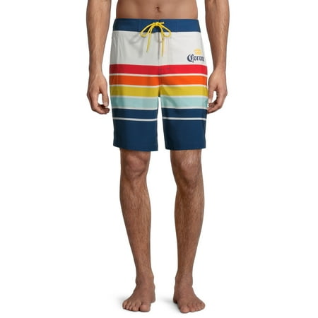 Men's and Big Men's Licensed Corona Stripe Boardshorts, up to Size 3XL