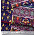 thumbnail image 2 of Soimoi Silk Fabric Floral & Damask Patchwork Printed Fabric 1 Yard 42 Inch Wide, 2 of 3