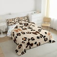 thumbnail image 3 of Manfei Cheetah Print 2pcs Bedding Comforter Set for Boys Girls,Abstract Animal Print Twin Comforter Sets,Brown Bow Tie Breathable Bedding Set,Lightweight Room Decor,Reversible, 3 of 8