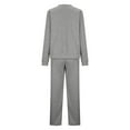 thumbnail image 4 of Yeaiivve Women's Solid Sweatsuit Set 2 Piece Long Sleeve Pullover Sweatshirt and Sweatpants Sport Outfits Sets Gray S, 4 of 4