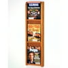 Wooden Mallet 3 Pocket Magazine wall Display in Medium Oak