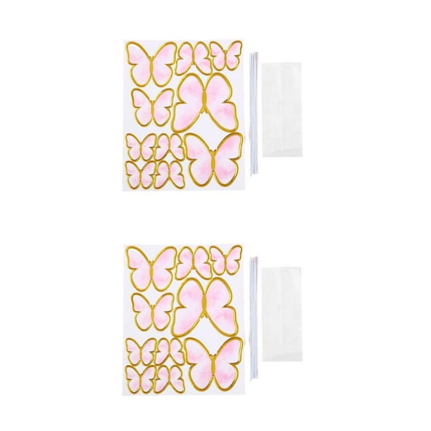 Naiovety 10 piezas de estampado de insectos dorados para decoración de pasteles, bodas, decoración de fiesta de feliz cumpleaños, cartel de tipo 4 2piezas