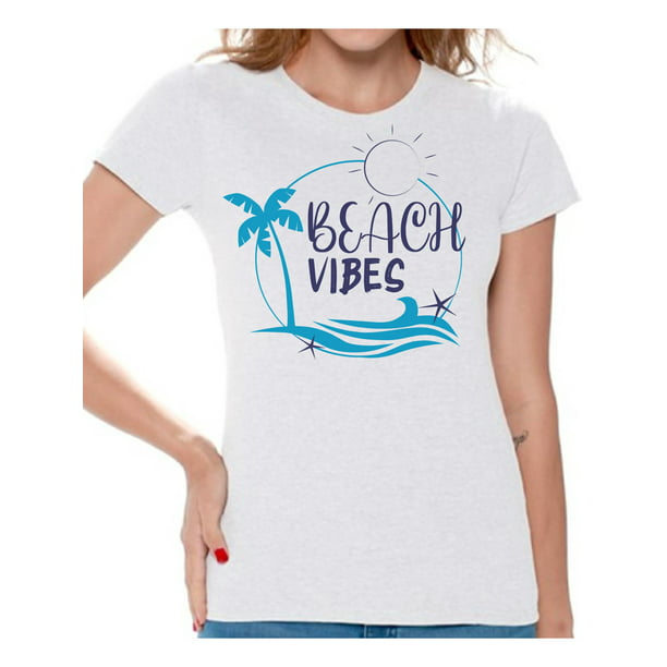 fles Kort geleden sector Awkward Styles Beach Vibes Clothes for Ladies Vacay Vibes Womens T-Shirt  Beach Tshirt for Women Vacay Vibes Gifts for Girlfriend Beach Shirts Summer  Clothing Collection for Women Summer T Shirt - Walmart.com