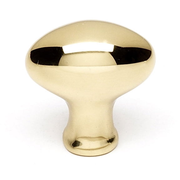 Alno A827-14-PB/NL Contemporary 1-1/4" Farmhouse Egg Oval Solid Brass Cabinet Knob /