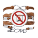 thumbnail image 1 of Logo no barbacoa Pulsera de cuero Negro trenzado pulsera de cuerda de amor, 1 of 3
