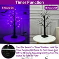 thumbnail image 3 of TETOU 1pc-24inch Halloween Birch Tree Decorations with Timer,Total 24 LED Battery Operated Tabletop Artificial Black Spooky Tree Hallowe'en Decorations for Indoor Home Holiday Party-Purple, 3 of 6