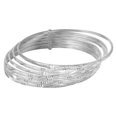 thumbnail image 2 of Sterling Silver High Polished Diamond Cut Semanario Bangle Bracelet, 2 of 3