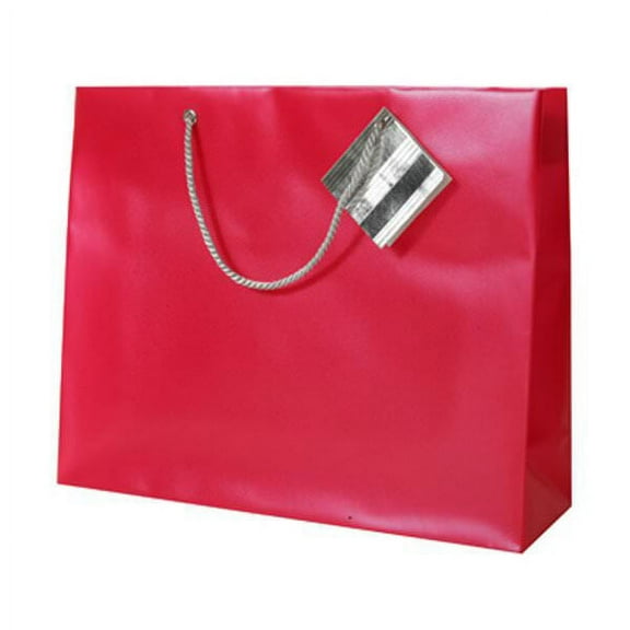 JAM Paper Opaque Gift Bag, 13 x 10.5 x 4, Red, 1/Pack, Large